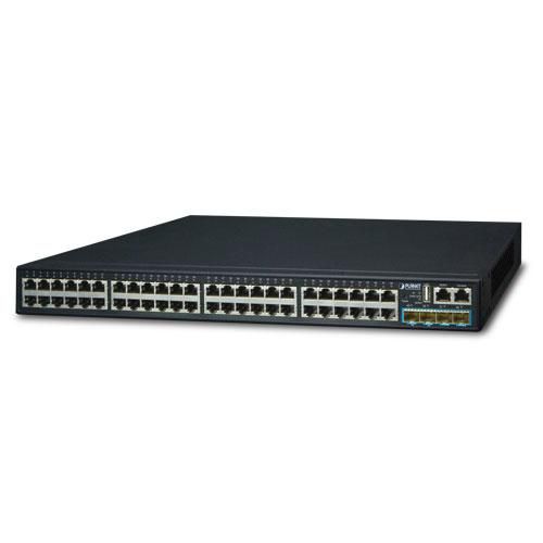 PLANET TECHNOLOGY SGS-6341-48T4X gemanaged L3 Gigabit Ethernet (10/100/1000) 1U Schwarz