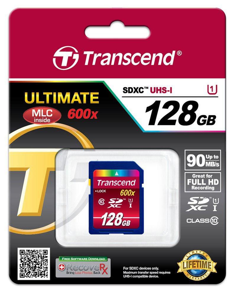 Transcend TS128GSDXC10U1 SDXC UHS-1 Class 10 600X 128GB 