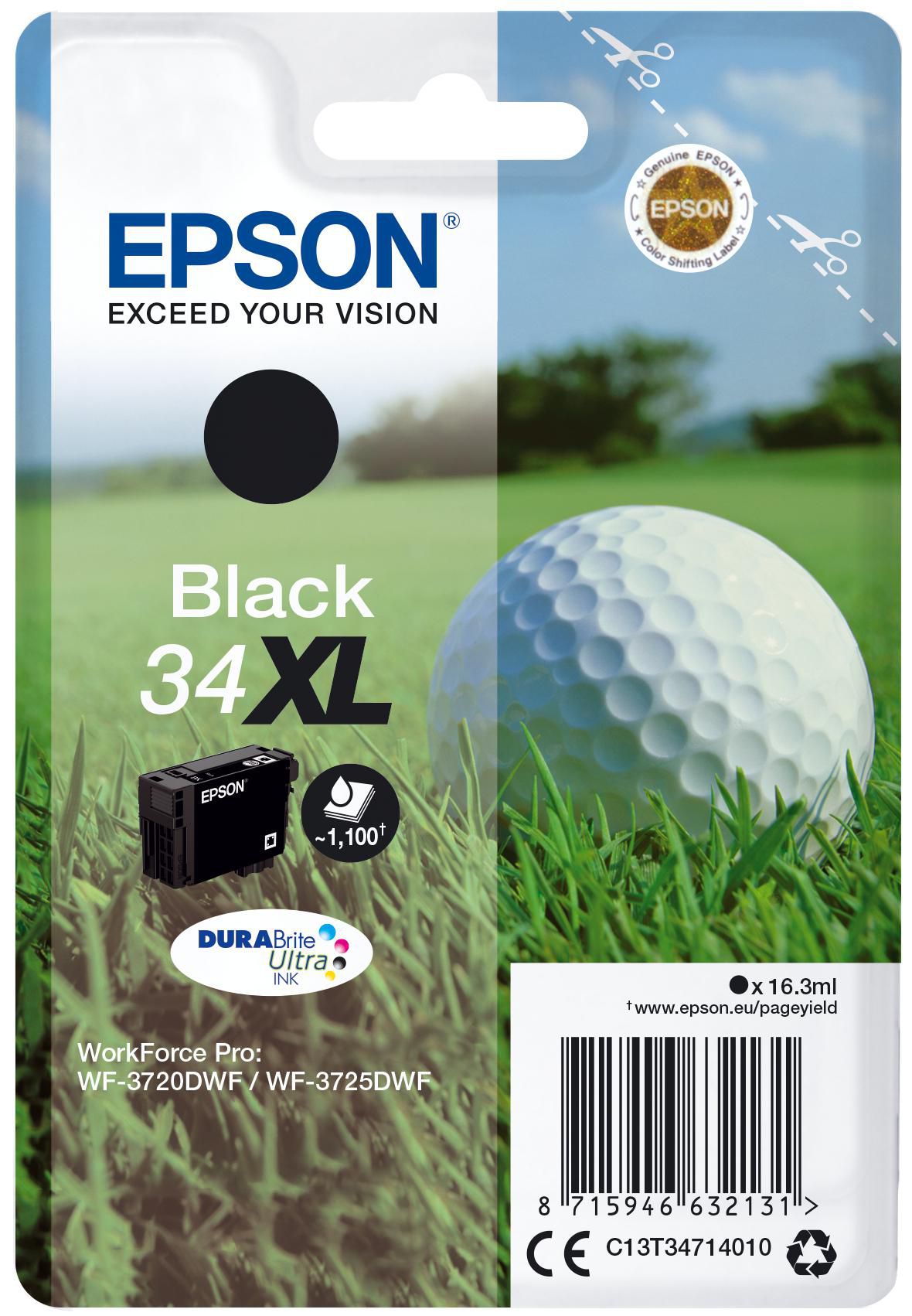 EPSON 34XL XL Schwarz Tintenpatrone