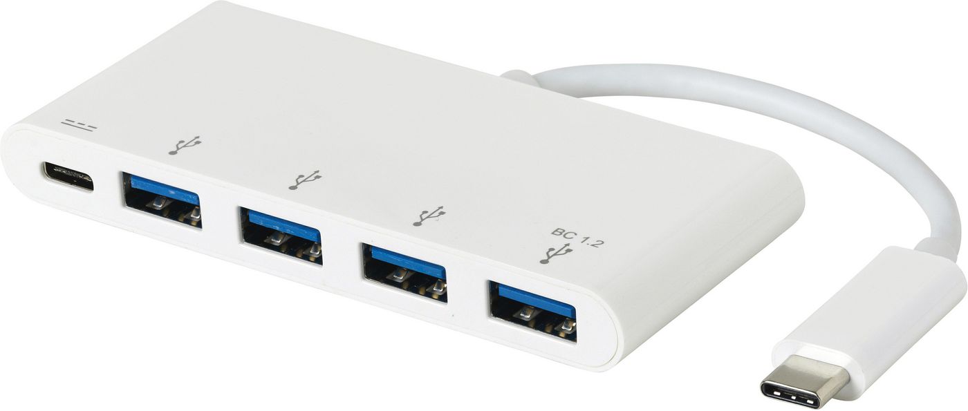 ES623007WH, eSTUFF USB-C to USB 3.0 x 4 Charging hub