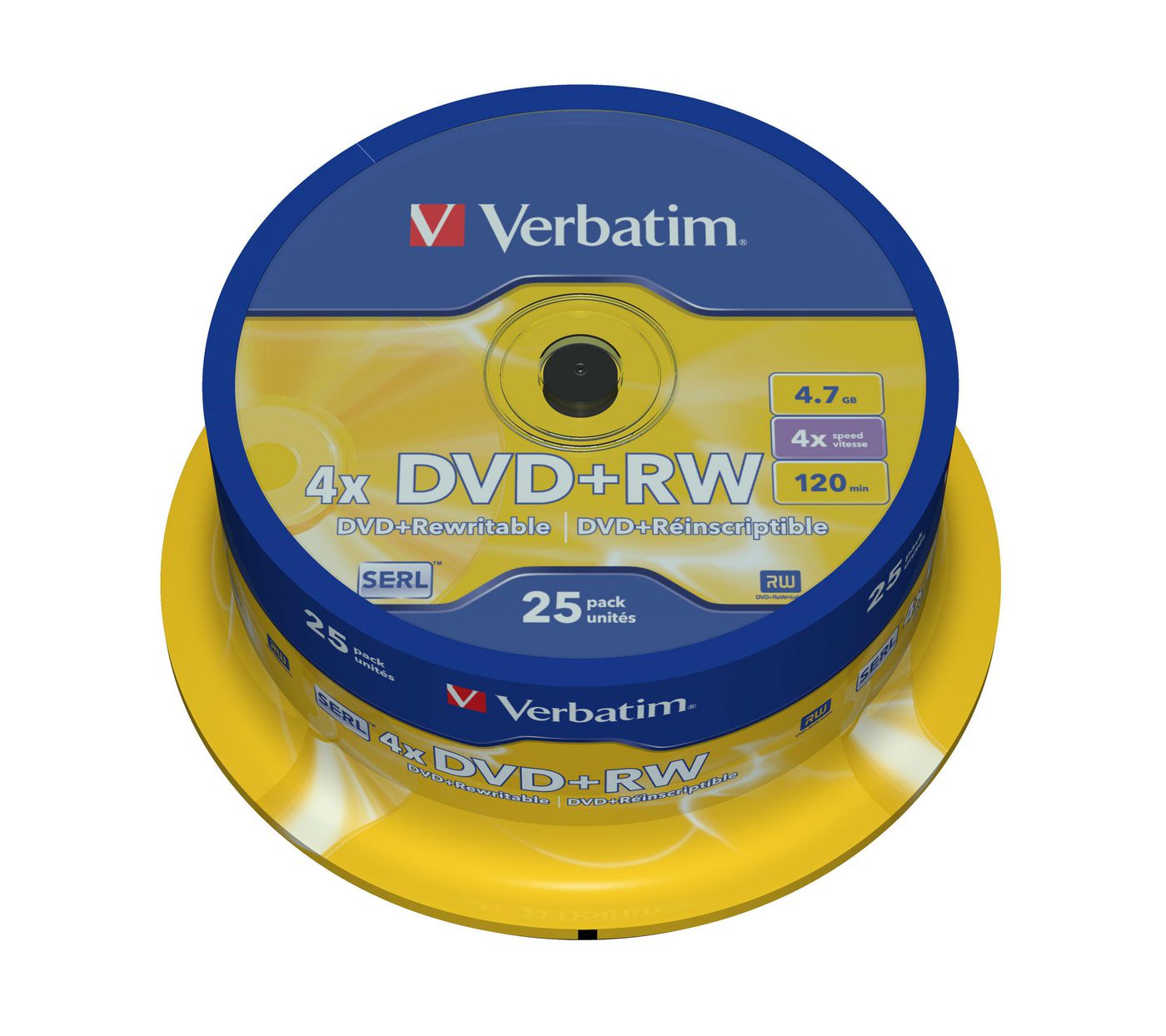 Verbatim 43489 DVD+RW 4X, 4.7GB Branded 