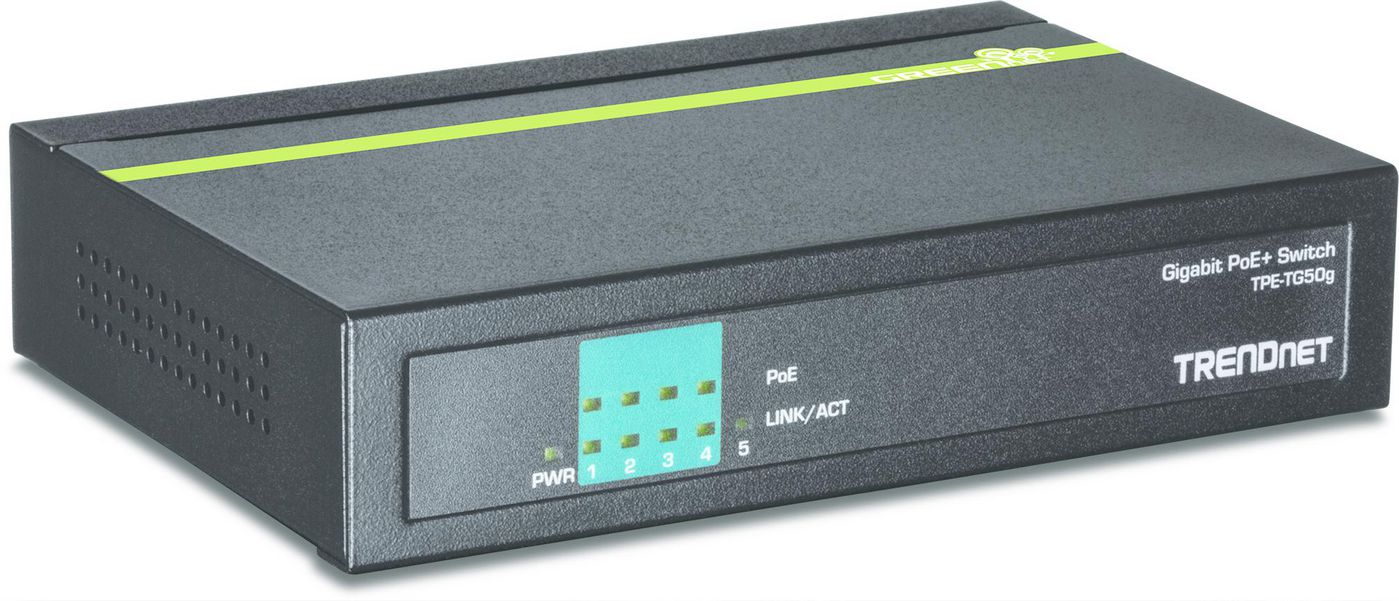 TRENDnet TPE-TG50G 5-port Gigabit PoE+ Switch 