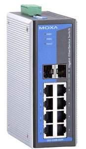 Industrial Unmanaged Ethernets EDS-G308-2SFP, 6x 10/100/1000BA