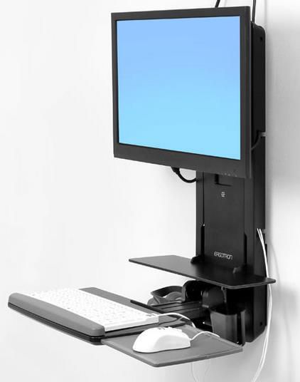 ERGOTRON StyleView Sit-Stand Vertical Lift Patient Room schwarz max.24Zoll LCD VESA 75x75 100x100mm