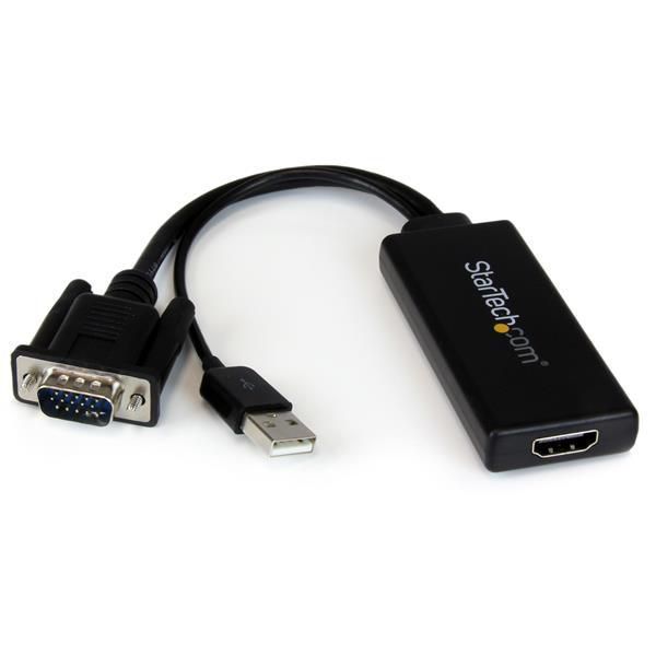 STARTECH.COM VGA auf  HDMI Adapter mit USB-Audio & -Stromversorgung ¿ Mobiler VGA auf HDMI-Konverter