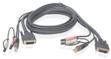 IOGEAR G2L8D02U 6ft DVI USB 2.0 KVM Cable 