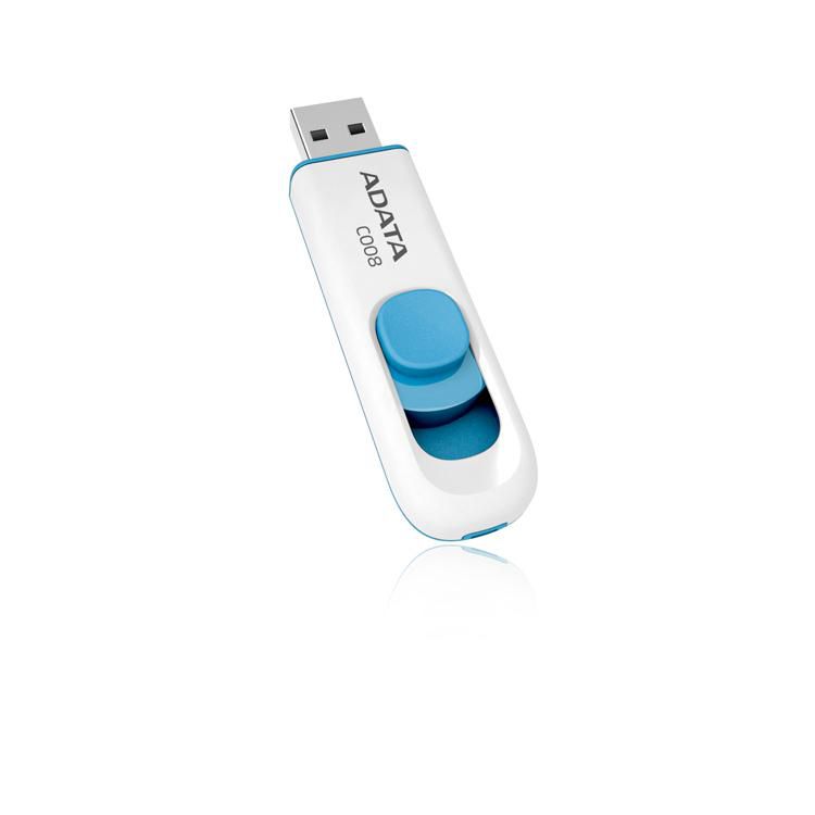 ADATA 16GB USB Stick C008 Slider USB 2.0 weiss blau