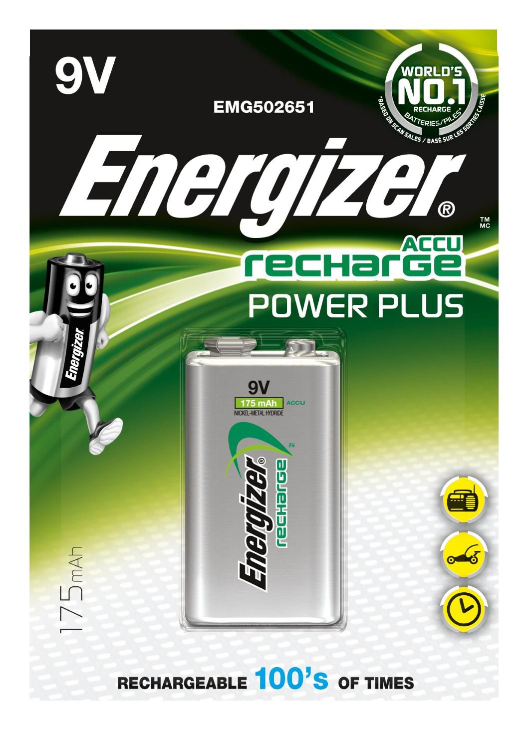 ENERGIZER Akku NiMH LR22 8,4 V 175 mAh PowerPlus 1er-Blister - Energizer NiMH 9V battery, blister of