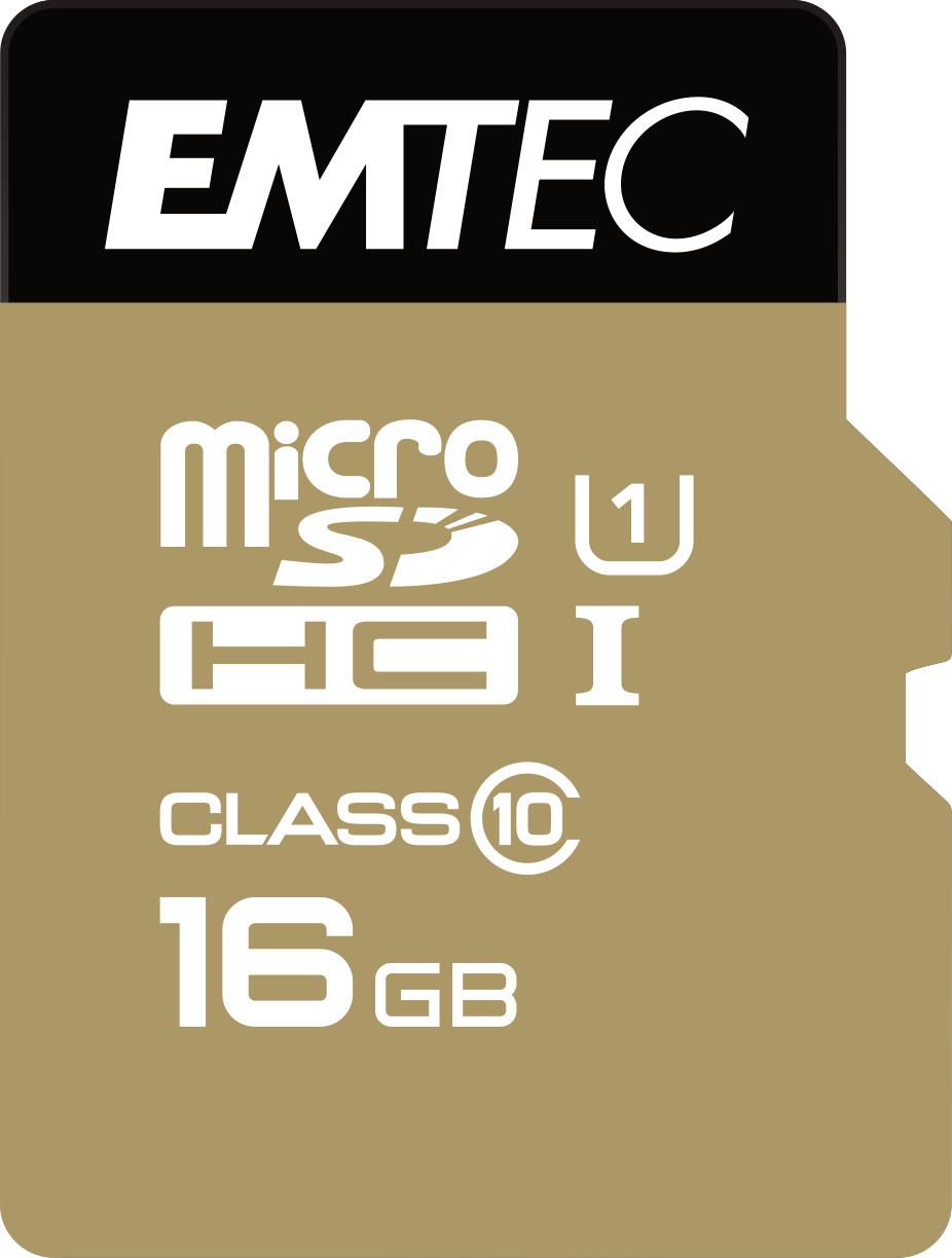 Emtec ECMSDM16GHC10GP MicroSD Card 16GB SDHC CL.10 