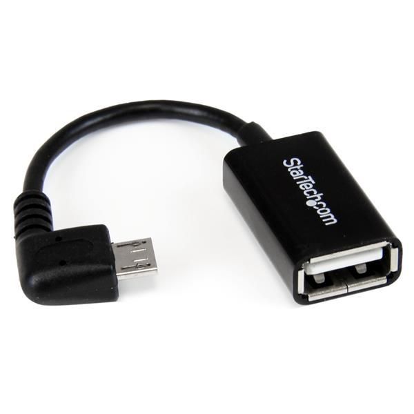 STARTECH.COM Micro USB rechts gewinkelt auf USB OTG Adapter Stecker / Buchse - Schwarz