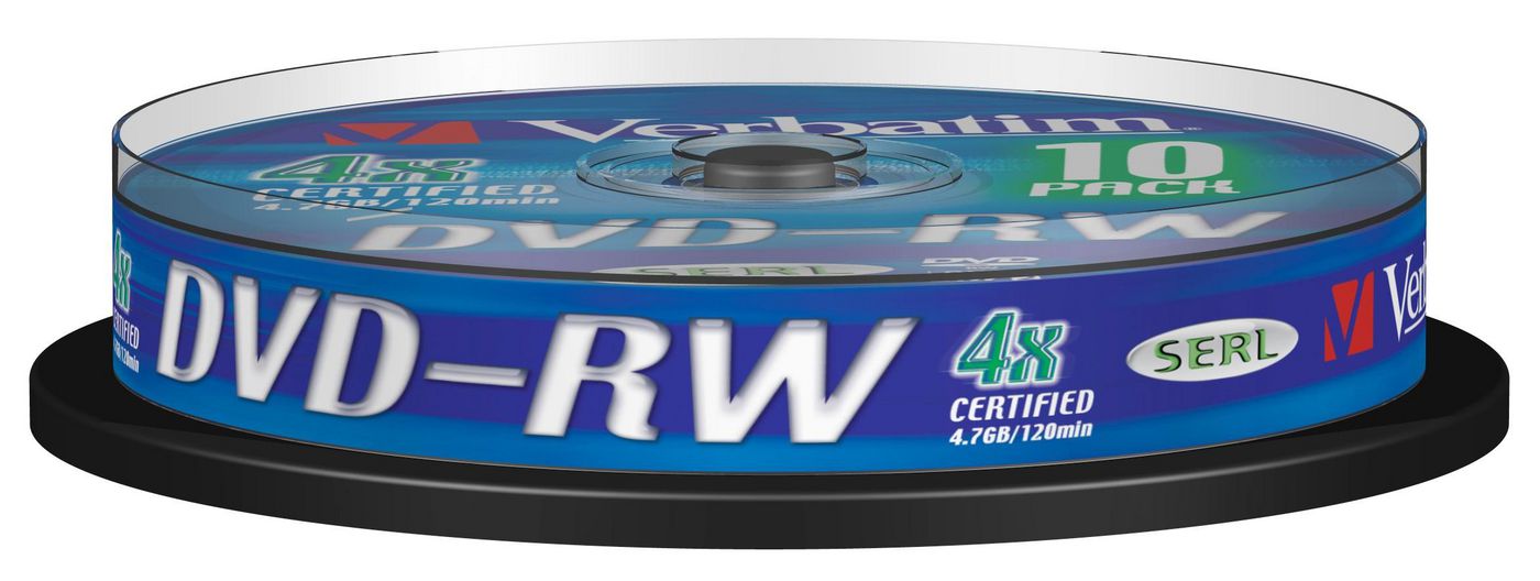 Verbatim 43552 DVD-RW 4x, 4.7GB Branded 