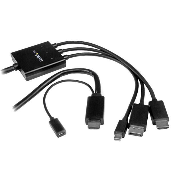 STARTECH.COM 2m HDMI, DisplayPort oder Mini DisplayPort auf HDMI Konverter Kabel - HDMI, DP oder Min
