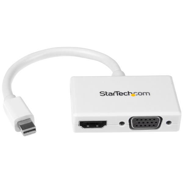 STARTECH.COM Reise A/V Adapter: 2-in-1 Mini DisplayPort auf HDMI oder VGA Konverter - Weiss