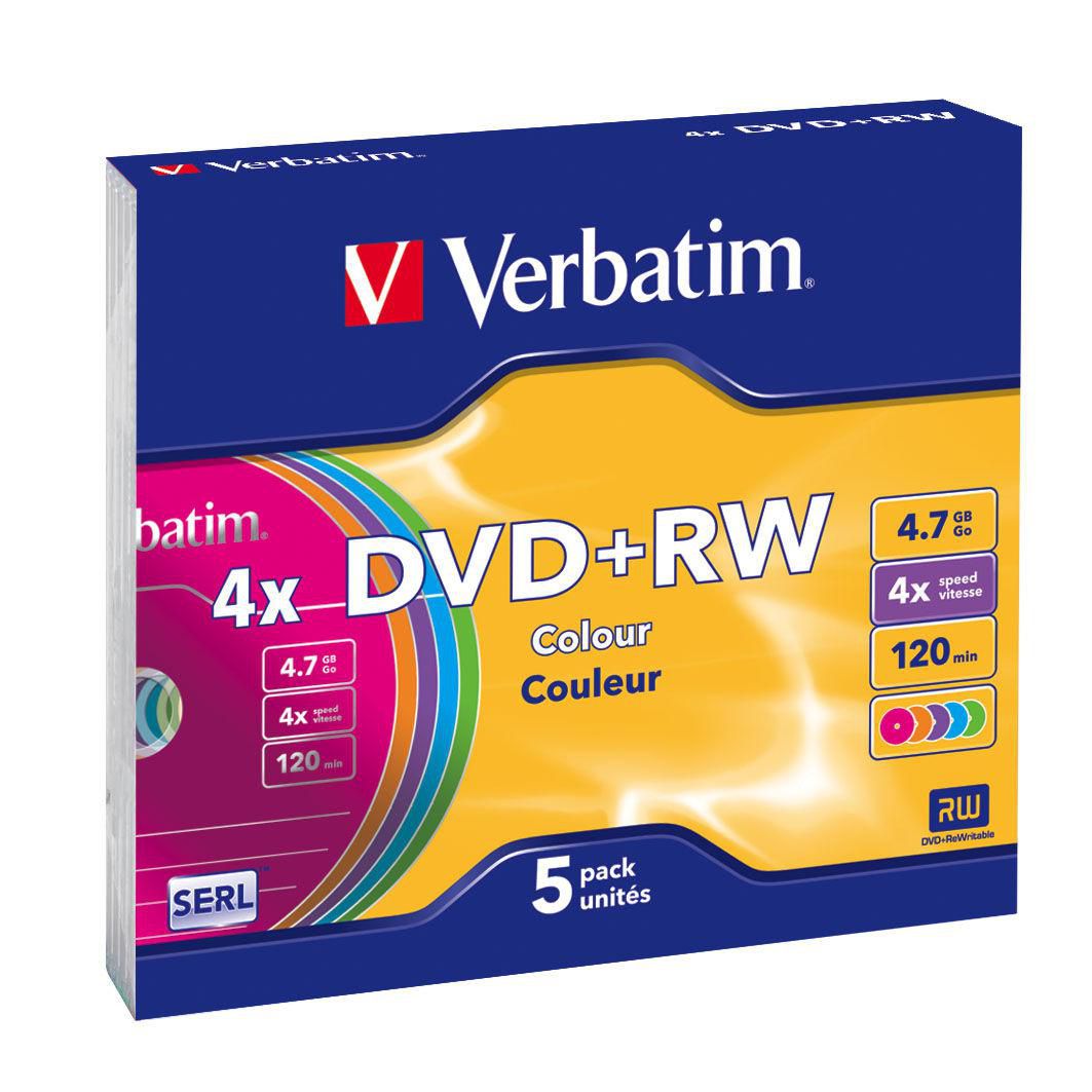 DVD+RW 5er Slimcase 4x color