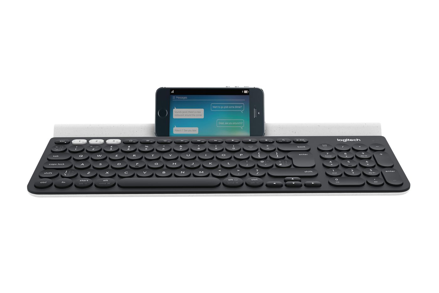 LOGITECH K780 Multi-Device - Tastatur - Bluetooth, 2.4 GHz - UK Englisch - weiß