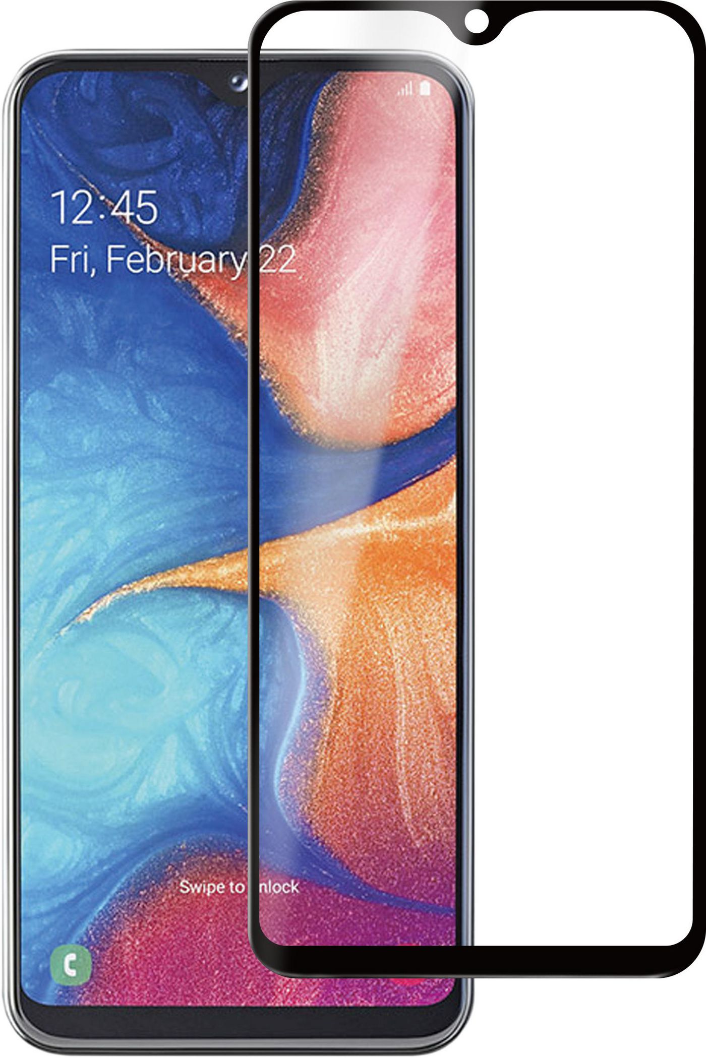 Samsung Galaxy A20e Black Full Cover, Full Glue