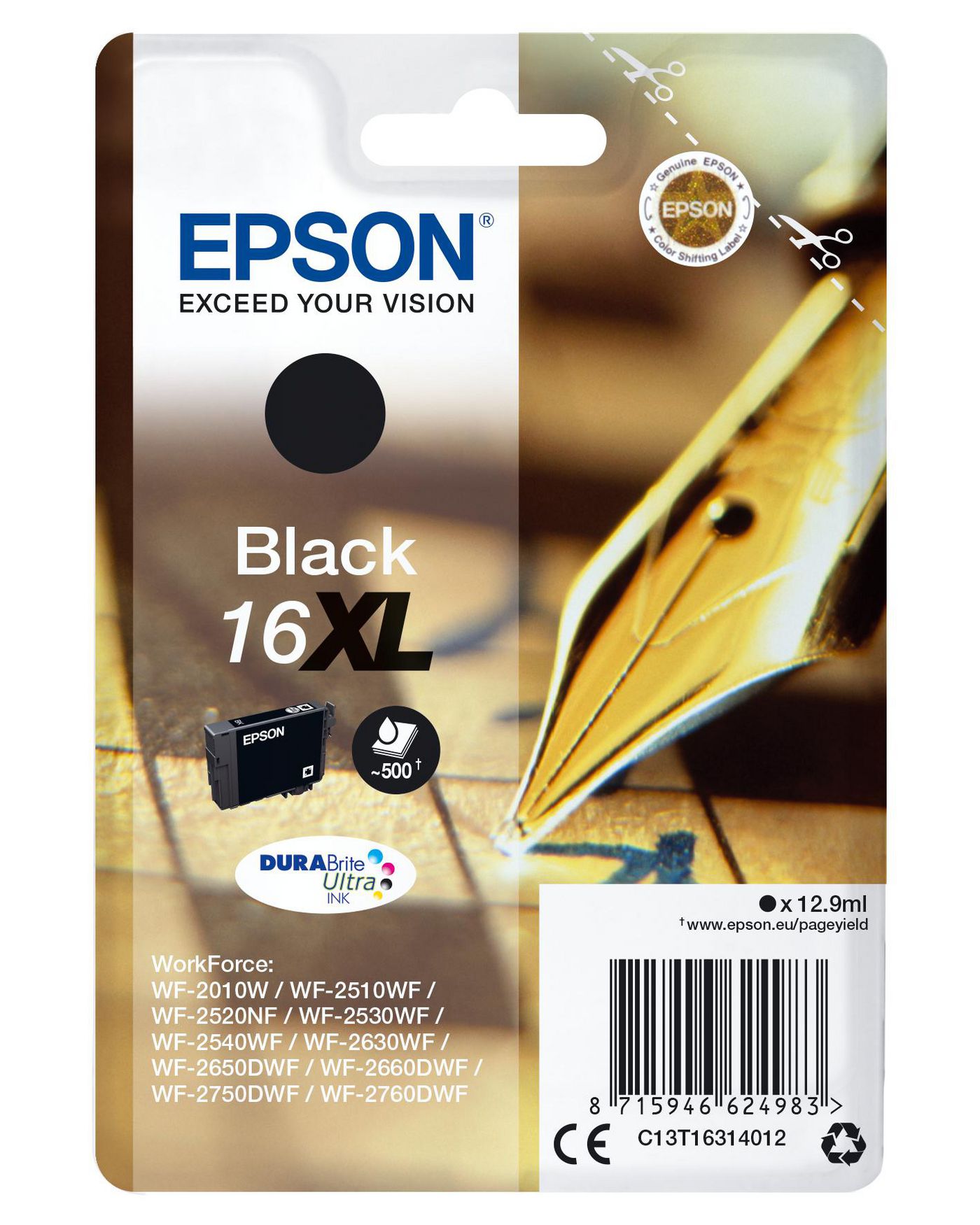 EPSON 16XL XL Schwarz Tintenpatrone