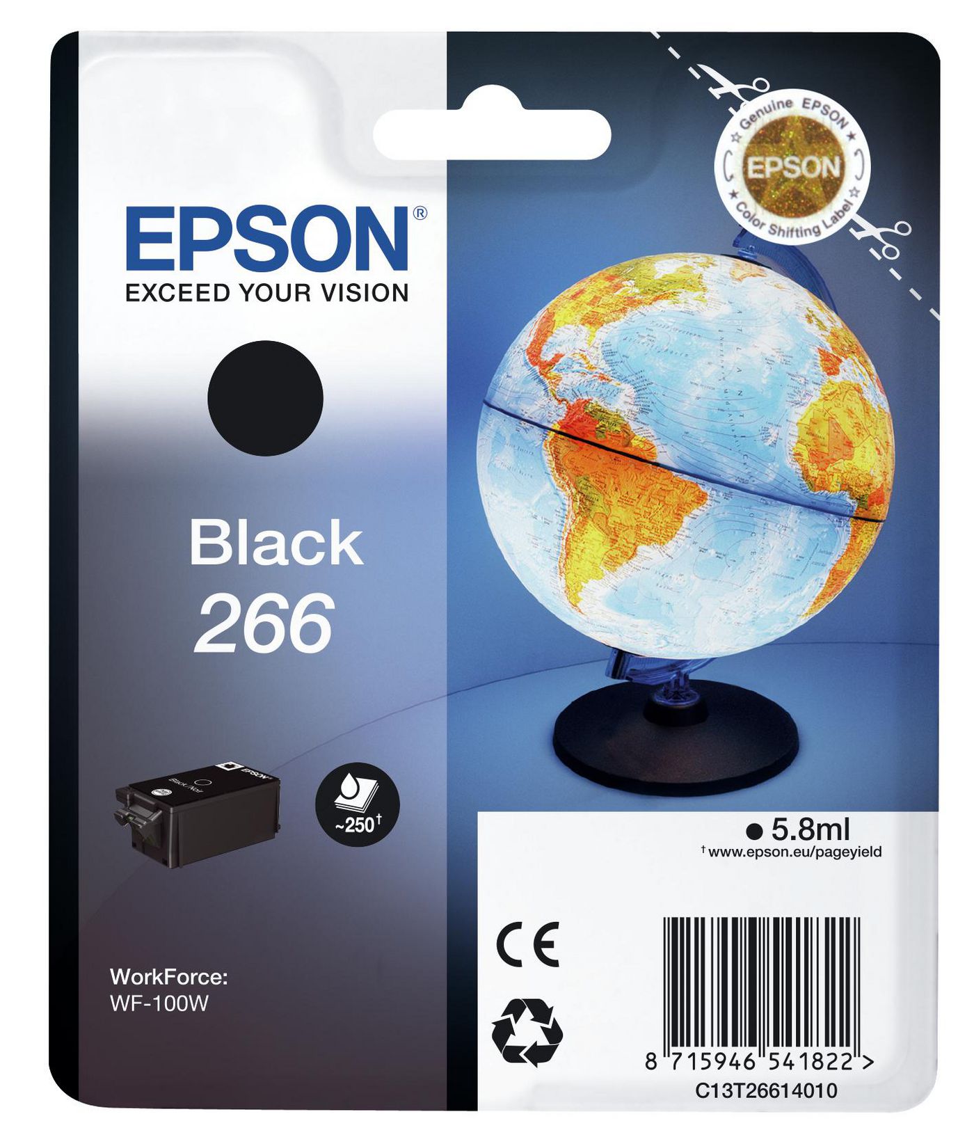 EPSON InkCart/266 Black f WF-100W RF+AM