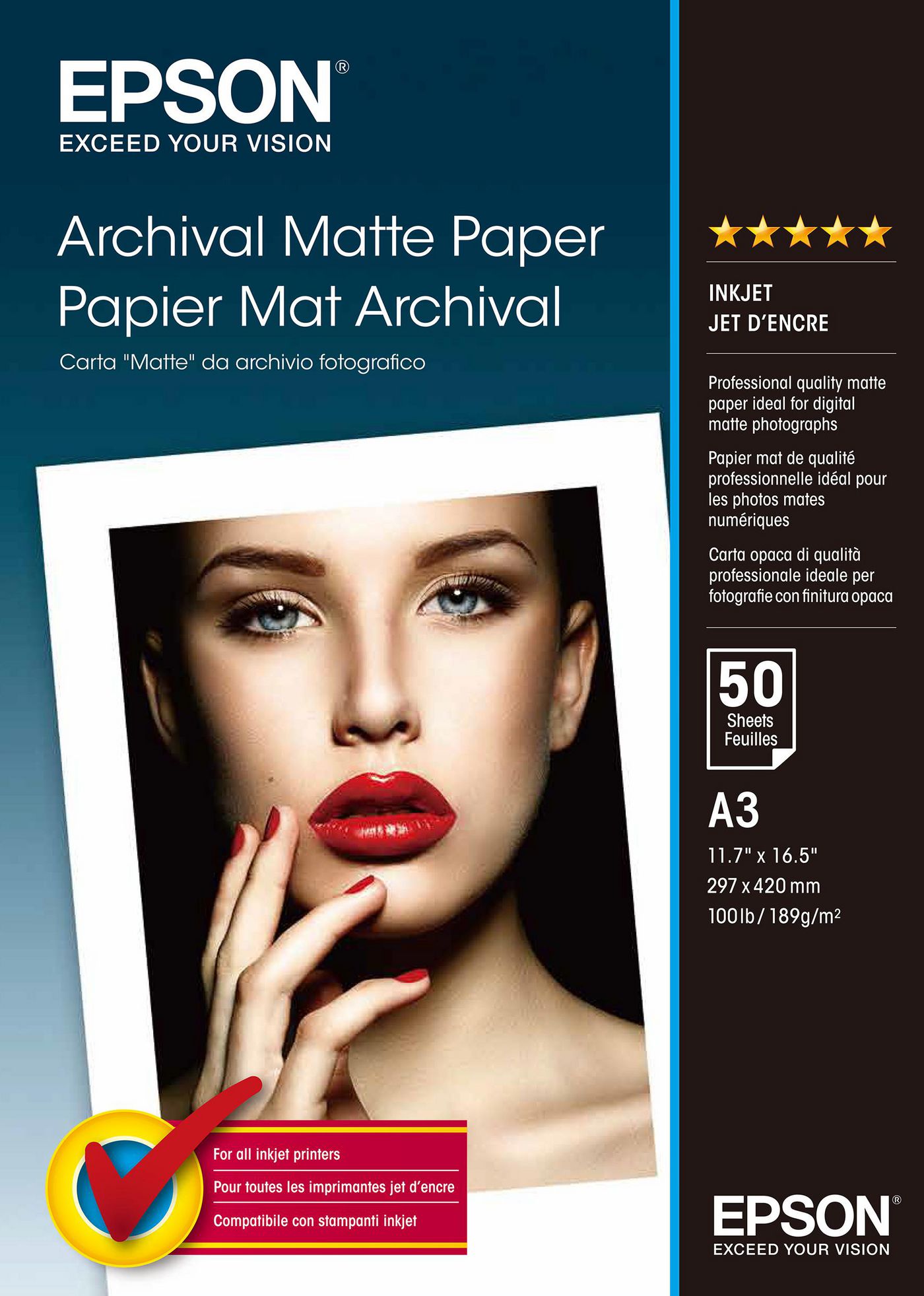 Papier A3         50Bl. 192g/m² StylusPro 7500/9500,StylusPhoto Archival Matte