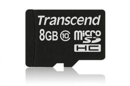 Transcend TS8GUSDHC10U1 SD microSD Card 8GB SDHC UHS C 