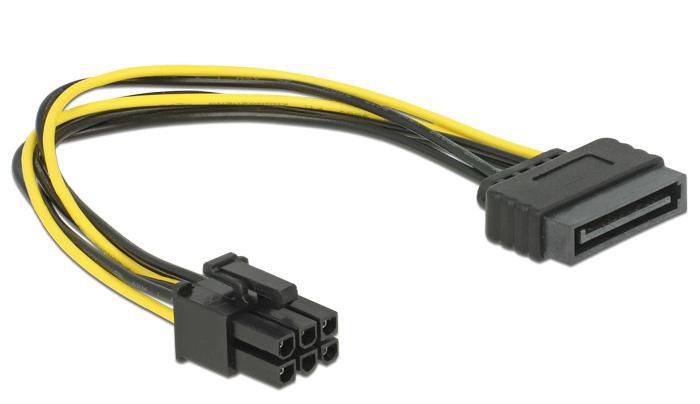 Delock Kabel Power SATA 15 Pin > 6 Pin PCI Express