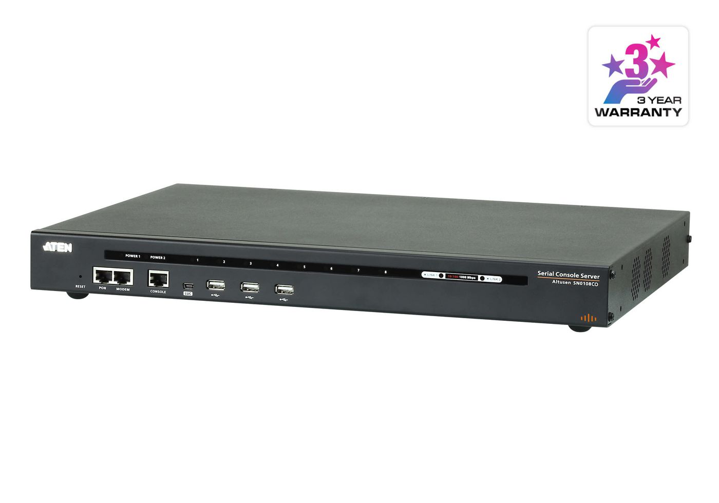 Aten SN0108CO-AX-G W125603305 8-Port Serial Console Server 