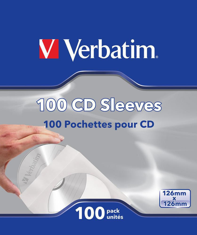 Verbatim 49976 W125625527 CD PAPER SLEEVES 100 PACK 