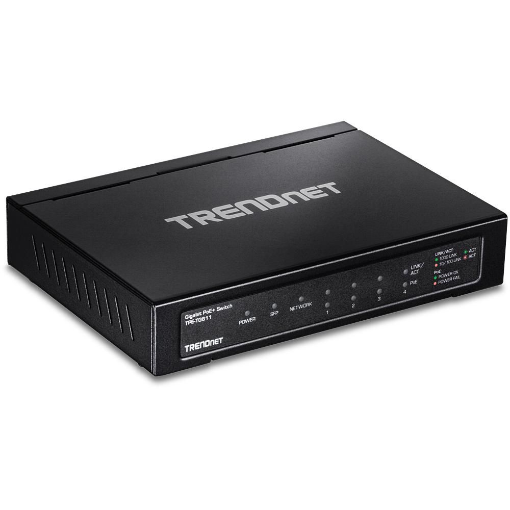 TRENDnet TPE-TG611 6-Port Gigabit PoE+ Switch 