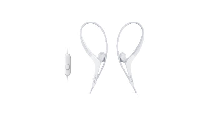 SONY MDR-AS410AP In Ear Kopfhörer Microfon Spritzwassergeschützt Weiß