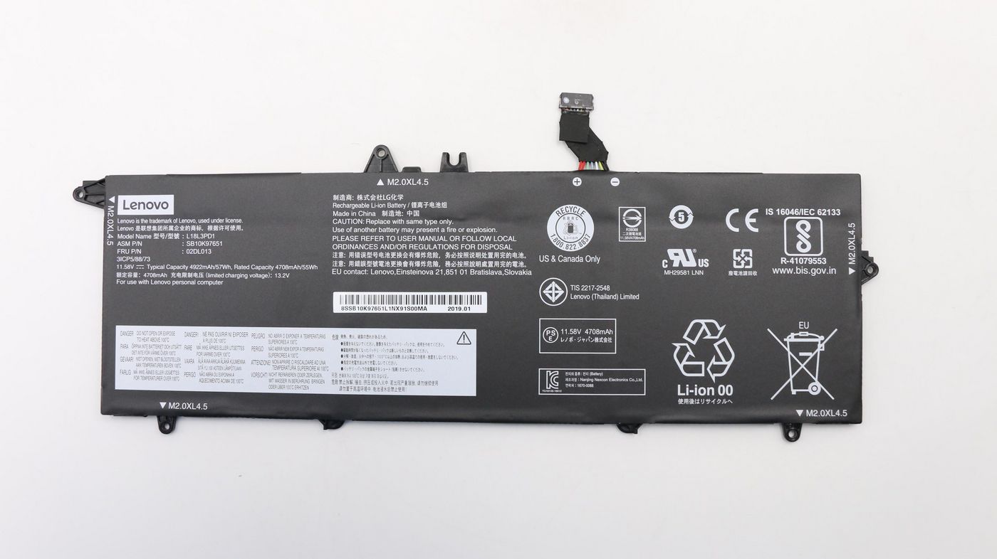 Lenovo FRU02DL013 Battery Internal 3C 57Wh Lilon 