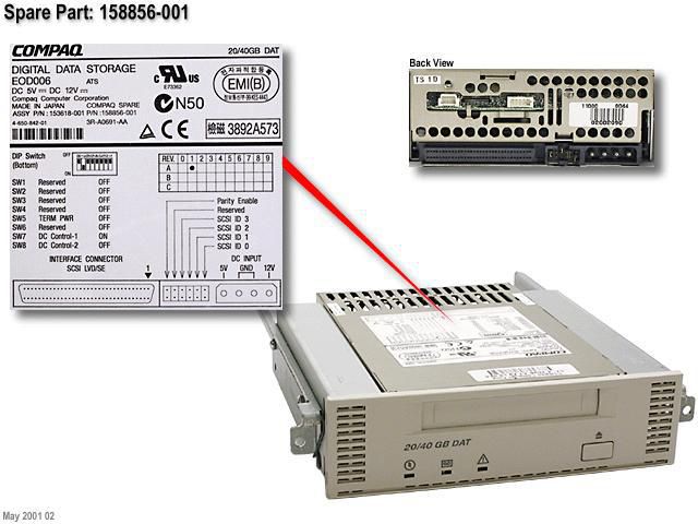 20GB DAT storage drive with - 158856-002