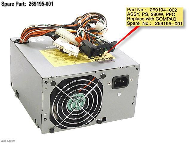HP 269195-001-RFB 280-Watt PFC Power Supply 