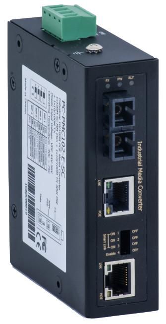 Media converter for DIN rail,