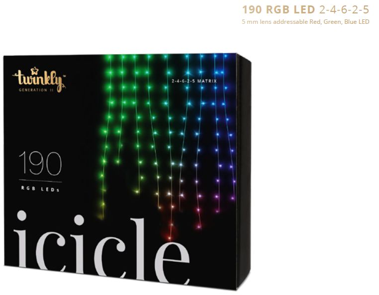 Twinkly TWI190STP-TEU icicle 190 Classic LED RGB 