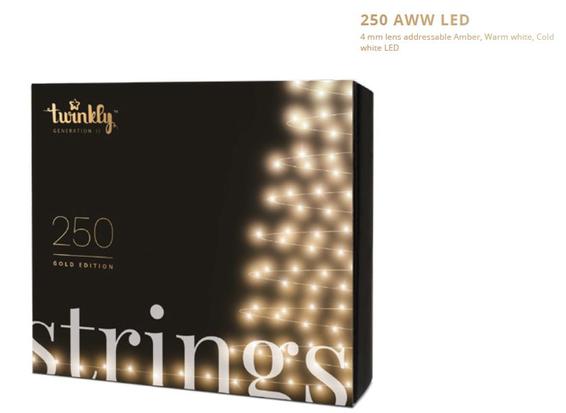 Twinkly TWS250GOP-BEU Strings Gold Edi. 250 LED AWW 