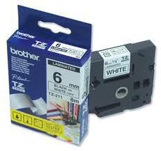 Brother TZ211 P-Touch Tape Black on White 