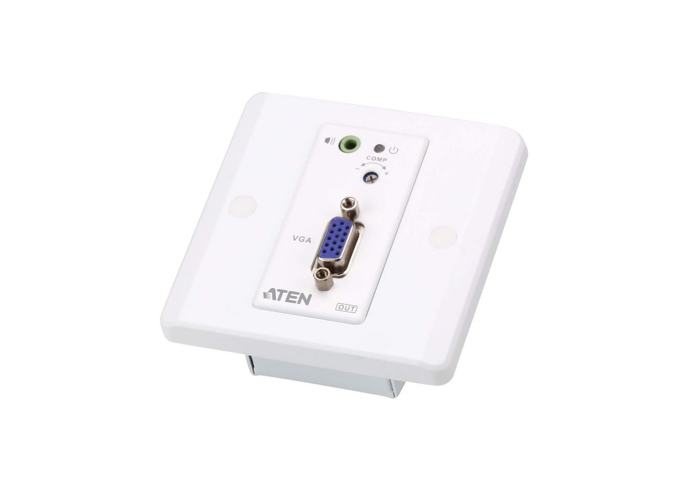 Wall Plate (eu  1 Gang) Vga Cat 5 Extender (150m  1920 X 1200 Up To 30m) With Audio