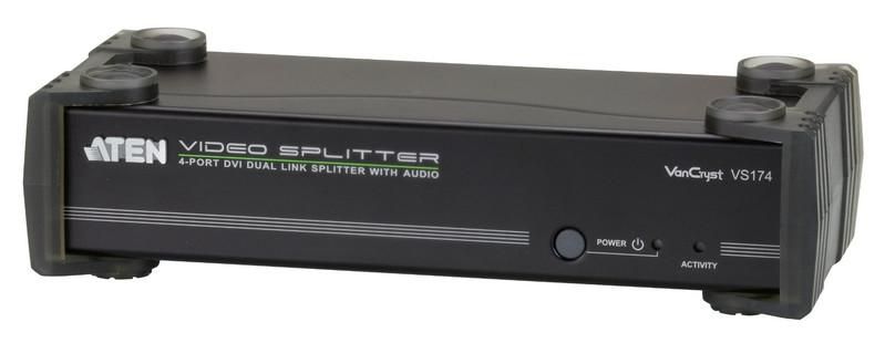 DVI Dual-link Splitter 4 Port Rs232