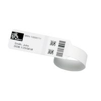 Zebra Wristband, Synthetic, 25.4x201.6mm; DT, Lam 65843RM/66213RM, Coated, 25.4mm core, 263/roll, 6/box. - W124397036