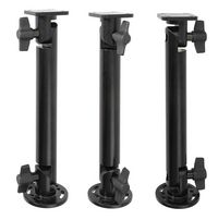 Brodit Pedestal mount 10", small teeth, Total length: 264 mm, Round base, square mounting plate 50x50 mm, Black - W126346587