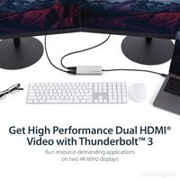 StarTech.com StarTech.com 4K 60Hz Thunderbolt 3 to Dual HDMI 2.0 Display Adapter - MacBook Pro and Windows Compatible - Dual Monitor 4K HDMI Video (TB32HD24K60) - W124875762