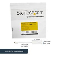 StarTech.com StarTech.com USB C to HDMI Adapter - 4K 30Hz - USB 3.1 Type-C to HDMI Adapter - USB-C to HDMI Dongle - Monitor Adapter - White (CDP2HDW) - W125282259
