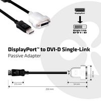 Club3D DisplayPort to DVI-D Single Link Adapter Cable - W125047060