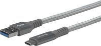 eSTUFF USB-C to USB-A Cable 1m Grey Nylon - W125319163