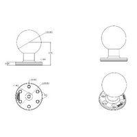 RAM Mounts RAM Large Round Plate with 6-Hole Pattern and Ball - W125330700