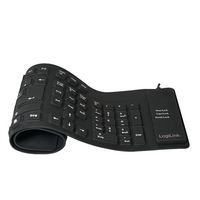 LogiLink Keyboard flexible, waterproof, USB + PS/2, black - W124483400