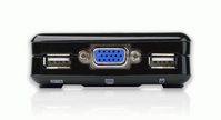 IOGEAR 2-Port Compact USB VGA KVM with Built-in Cables - W124854699