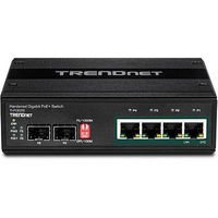 TRENDnet 6-Port Industrial Gigabit PoE+ DIN-Rail Switch, 12 – 56 V - W124776042