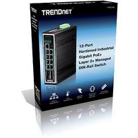 TRENDnet 8x POE+, 4x SFP, 24 Gbps, 17.86 Mpps, CLI, HTTP/HTTPS, SNMP, IGMP, VLAN, QoS - W125275539