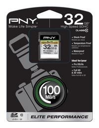 PNY SDHC Elite Performance 32GB, 100MB/s, Class 10 - W125192680